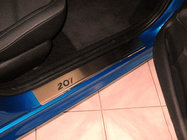 Peugeot 207 2006-2014 гг. Накладки на Пороги Nataniko (4 шт., Нержавейка) фото 1