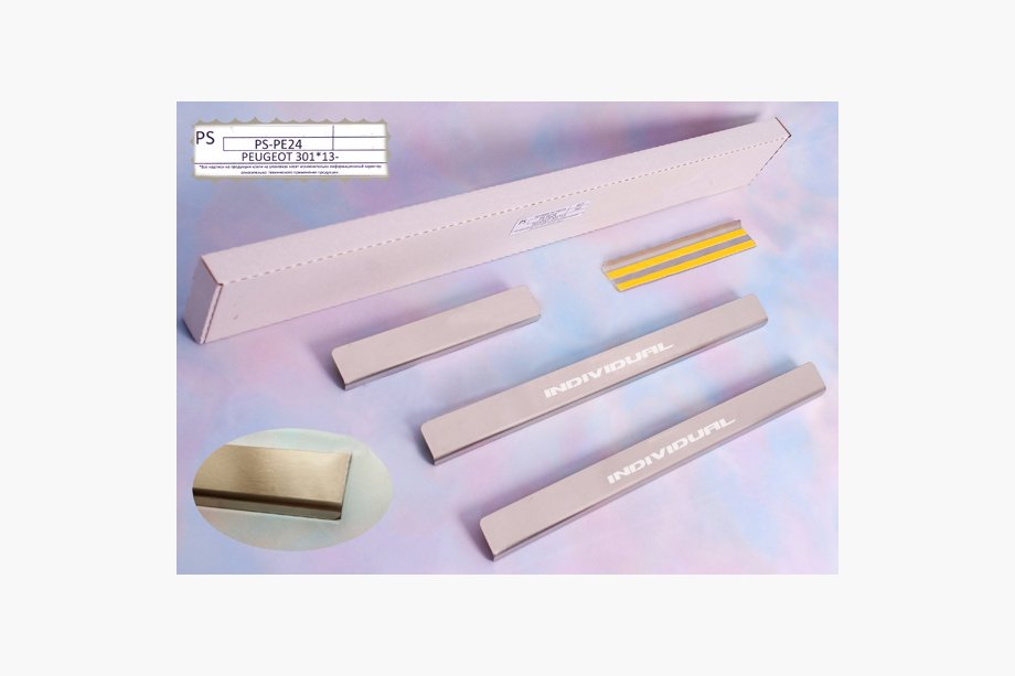 Dacia Dokker 2013-2022 гг. Накладки на пороги Natanika Standard (4 шт, нержавейка) Image