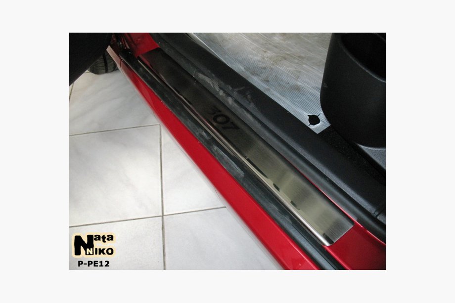 Peugeot 307 2001-2008 гг. Накладки на Пороги Nataniko (4 шт., Нержавейка) Image