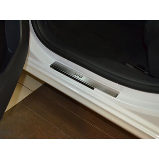 Накладки на пороги Natanika Premium (4 шт, нержавейка) Peugeot 508 2010-2018 гг.