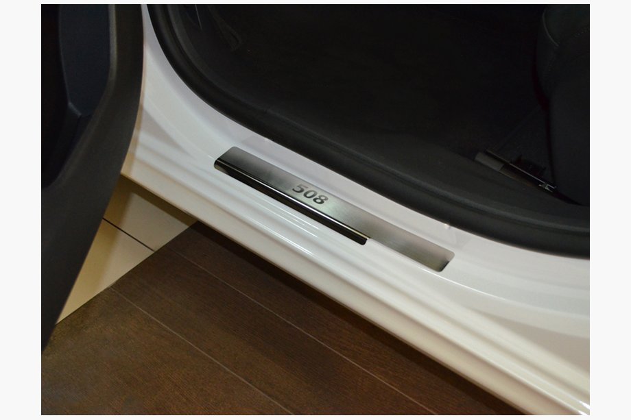 Peugeot 508 2010-2018 гг. Накладки на пороги Natanika Premium (4 шт, нержавейка) Image