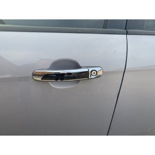 Накладки на ручки с черной полосой (4 шт, ABS) Ford Focus II 2008-2011 гг. фото 2