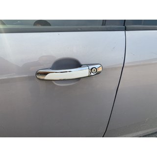 Хромированные Накладки на Ручки с Белой Полосой (4 шт, ABS) Ford Focus II 2005-2008 гг. фото 2