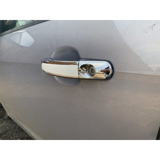 Хромированные Накладки на Ручки с Белой Полосой (4 шт, ABS) Ford Focus II 2005-2008 гг. фото 1