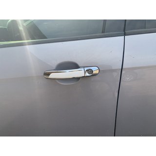 Хромированные Накладки на Ручки с Белой Полосой (4 шт, ABS) Ford Focus II 2005-2008 гг. фото 4