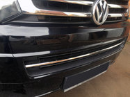 Volkswagen T5 2010-2015 гг. Накладка на решетку бампера (нержавейка) Carmos - Турецкая Нержавеющая Сталь фото 1