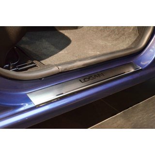 Накладки на пороги из нержавеющей стали NataNika Premium (4 шт) Dacia Logan II 2013-2022 гг.