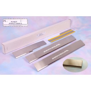 Накладки на пороги Natanika Standard (4 шт, нержавейка) Dacia Logan II 2013-2022 гг.