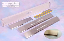 Dacia Logan MCV 2013-2020 гг. Накладки на пороги Natanika Standard (4 шт, нержавейка) фото 1