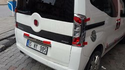 Fiat Fiorino/Qubo 2008-2024 гг. Хромированные накладки на задние фонари с изгибом (2 шт, пластик) фото 4