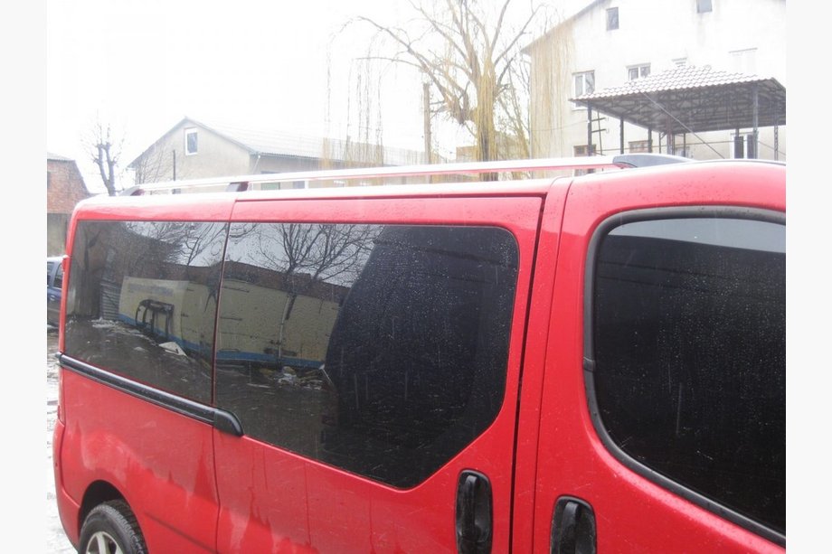 Nissan Primastar 2002-2014 гг. Хромированные Рейлинги Короткая база, Металлическая ножка Фото 7
