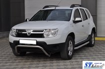 Dacia Duster 2008-2018 гг. Передняя защита ST011 (нержавейка) фото 2