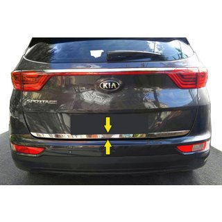 Накладка на задний бампер нержавеющая сталь Kia Sportage 2015-2021 гг. фото 1