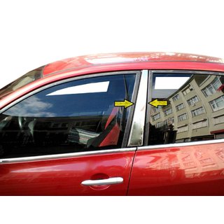 Накладки на стойки из нержавеющей стали (2 шт) Renault Megane II 2004-2009 гг. фото 1