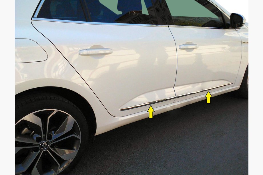 Renault Megane IV 2016-2025 гг. Дверной молдинг из нержавеющей стали (Sedan) Image