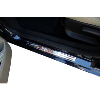 Renault Megane I Беспроводные пороги с подсветкой (2 шт, нерж)