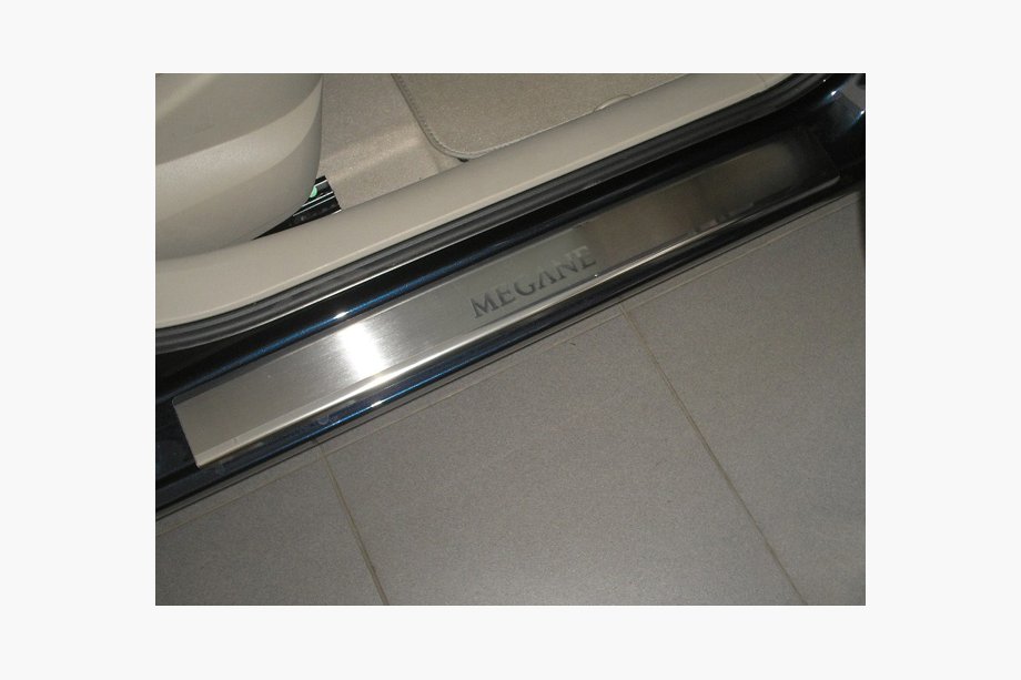 Renault Megane II 2004-2009 гг. Накладки на Пороги Nataniko (4 шт., Нержавейка) Image