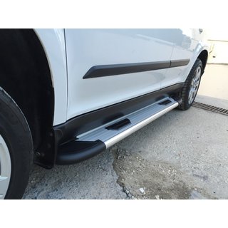 Боковые пороги Bosphorus серые OLD (2 шт., Алюминий) Mitsubishi Outlander 2006-2012 гг. фото 2