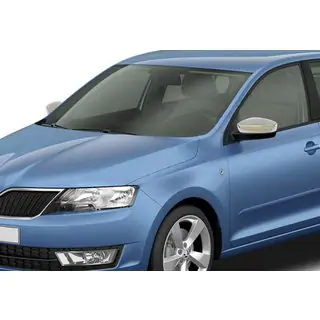 Накладки на зеркала без выреза под поворотник (2 шт., нержавейка) Skoda Rapid 2012-2019 гг. фото 1