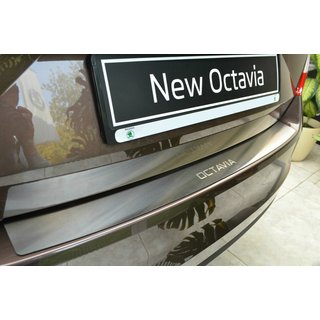 Накладка на задний бампер Nataniko (нержавейка) Skoda Octavia III A7 2013-2019 гг.