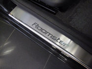 Skoda Roomster 2006-2015 гг. Накладки на Пороги Nataniko (4 шт., Нержавейка) фото 1