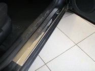 Skoda Superb 2001-2009 гг. Накладки на Пороги Nataniko (4 шт., Нержавейка) фото 1