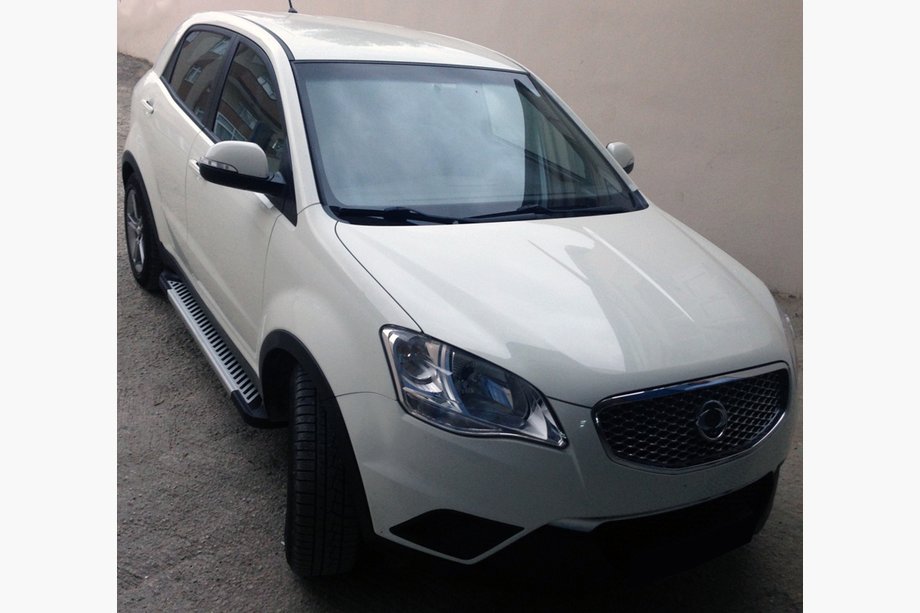 SsangYong Korando 2010-2019 гг. Боковые Подножки Line (2 шт., Алюминий) Image