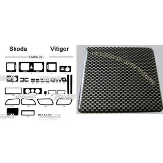 Акция !!! Накладки на торпедо (карбон стиль) Skoda Fabia 2000-2007 гг.
