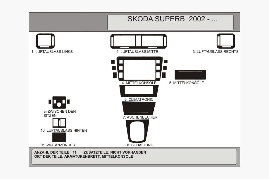 Skoda Superb 2001-2009 гг. Автодекор Hartman (вариант №2) Image