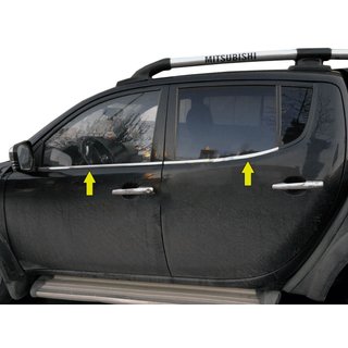 Нижние молдинги окон нержавейка Mitsubishi L200 2015-2024 гг. фото 1