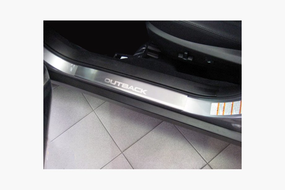 Subaru Outback 2009-2014 гг. Накладки на пороги Natanika Premium нержавеющая сталь (2 шт.) Image