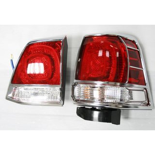 Хромированные Накладки на Задние Фонари (2008-2012, 4 шт., Пластик) Toyota Land Cruiser 200 2007-2021 гг. фото 1