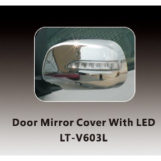 Накладки на Зеркала с LED (2 шт, пластик) Toyota Rav 4 2006-2013 гг.