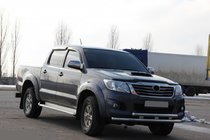 Toyota Hilux 2006-2015 гг. Передняя защита ST014 (нержавейка) фото 4