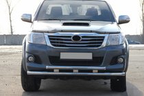 Toyota Hilux 2006-2015 гг. Передняя защита ST014 (нержавейка) фото 3