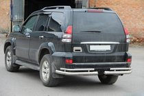 Toyota Land Cruiser Prado 120 2002-2009 гг. Задние двойные уголки AK003-1 (2 шт., нержавейка) фото 6