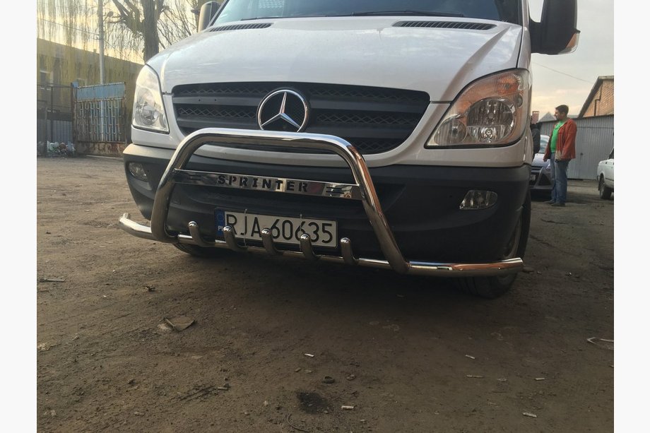 Mercedes Sprinter W906 2006–2018 гг. Передний силовой бампер WT003-Plus (нержавейка) Фото 6