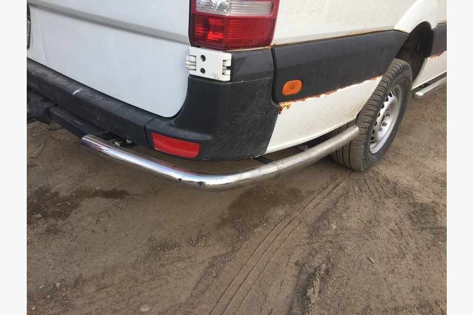 Mercedes Sprinter W906 2006–2018 гг. Боковые трубы за задним колесом, угловые (2 шт, нерж сталь) Фото 3
