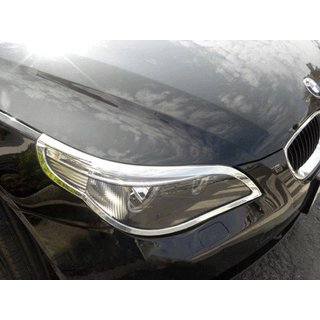 Накладки на фары (2 шт., Пластик) BMW 5 серия E60/E61 2003-2010 гг. фото 1