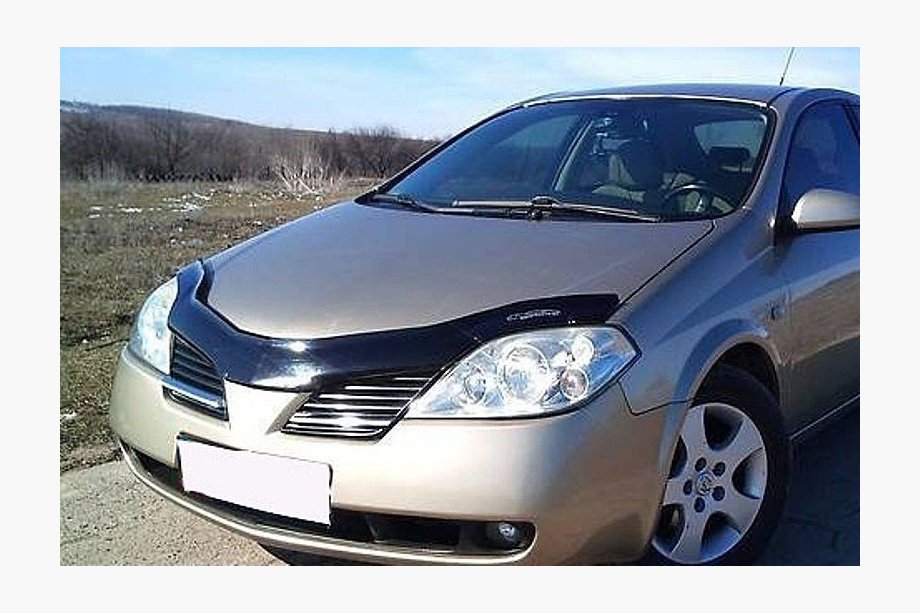 Nissan Primera P12 2002-2007 гг. Дефлектор капота (VIP) Image