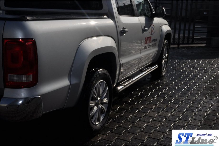 Volkswagen Amarok 2010-2022 гг. Боковые трубы (2 шт., нержавейка) 70мм Фото 2