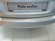 Volkswagen Polo 2010-2017 гг. Накладка на задний бампер Nataniko (нержавейка) фото 1