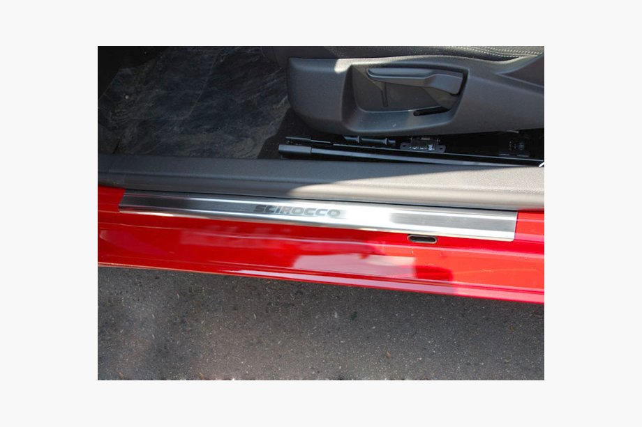 Volkswagen Scirocco 2008-2017 гг. Накладки на пороги Natanika Premium нержавеющая сталь (2 шт.) Image