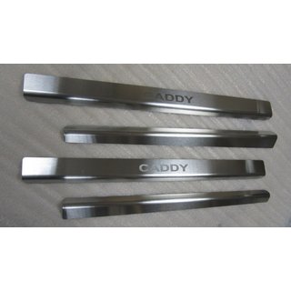 Накладки на дверные пороги Natanika Standard (4 шт, нержавейка) Volkswagen Caddy 2004-2010 гг. фото 2