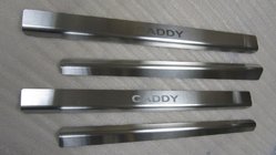 Volkswagen Caddy 2004-2010 гг. Накладки на дверные пороги Natanika Standard (4 шт, нержавейка) фото 2