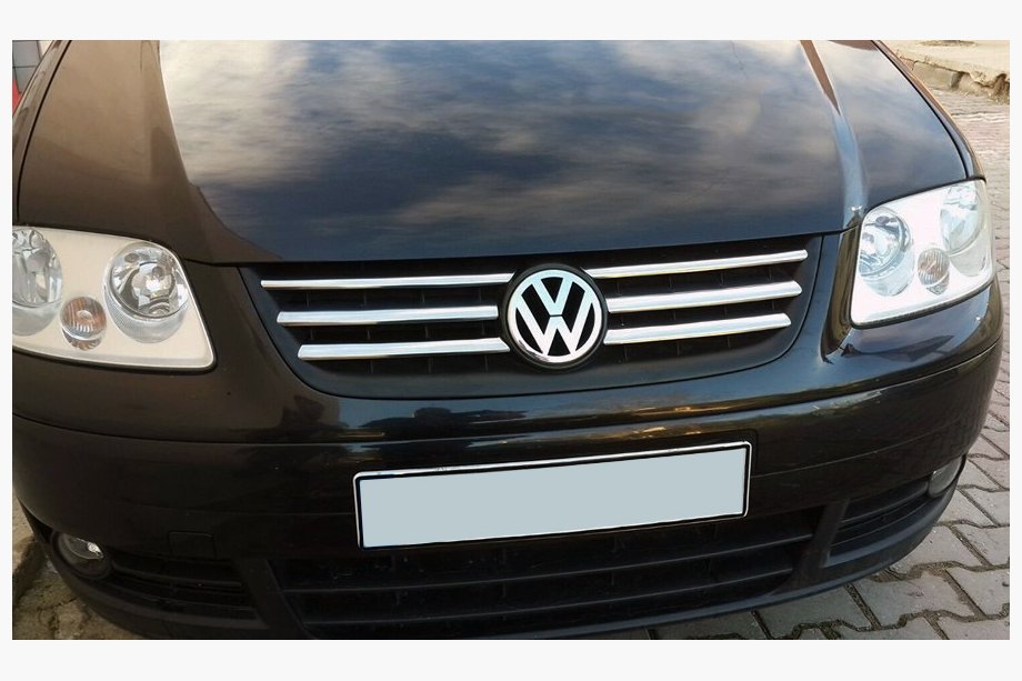 Volkswagen Caddy 2004-2010 гг. Хром Накладки на Решетку Life (6 шт, Нержавейка) Image