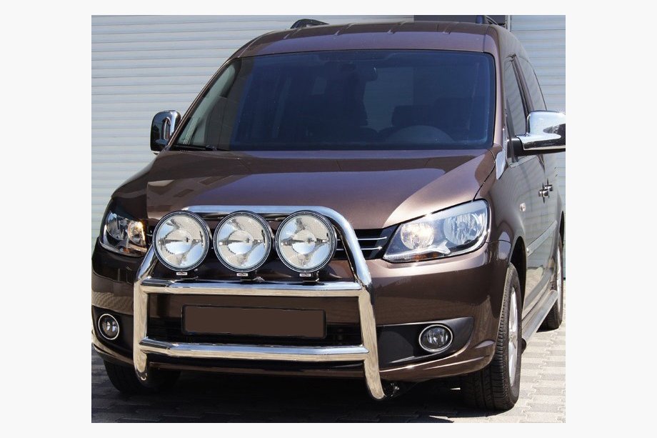 Volkswagen Caddy 2010-2015 гг. Передняя защита WT016 (60 мм, Нержавейка) Image