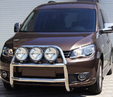 Volkswagen Caddy 2010-2015 гг. Передняя защита WT016 (60 мм, Нержавейка) фото 1
