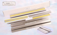 Volkswagen Jetta 2006-2011 гг. Накладки на пороги Nataniko (8 шт., нержавейка) фото 2