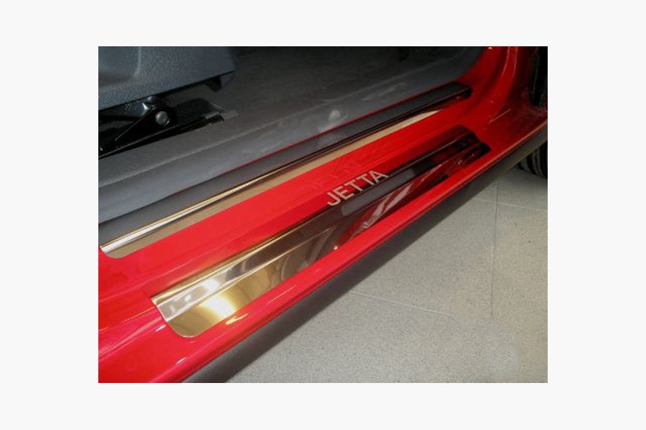 Volkswagen Jetta 2006-2011 гг. Накладки на пороги Nataniko (8 шт., нержавейка) Image